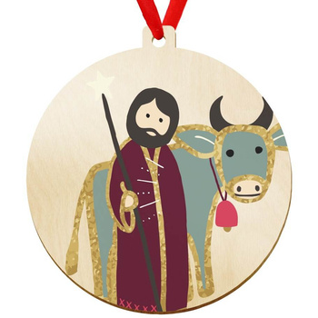 Wooden bauble for the Christmas tree