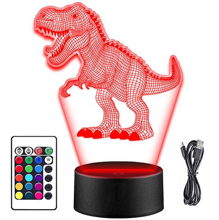 LED NIGHT LAMP DINOSAUR T-REX 3D + REMOTE