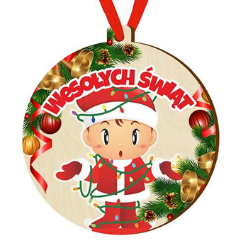 Wooden bauble for the Christmas tree