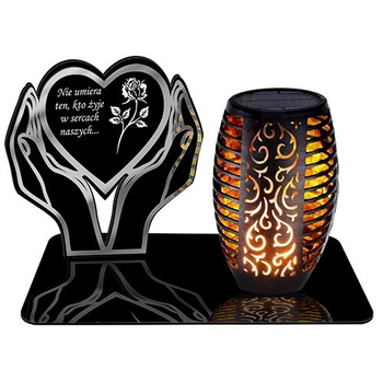 SOLAR LED CANDLE OPENWORK LAMP BASE STATUETTE FOR CEMETERY GRAVE LARGE HEART