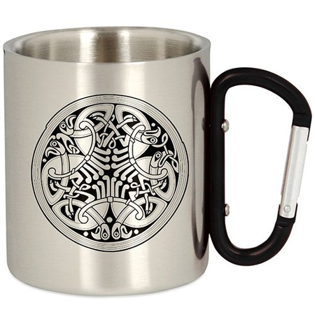 METAL TOURIST MUG WITH CARABINER