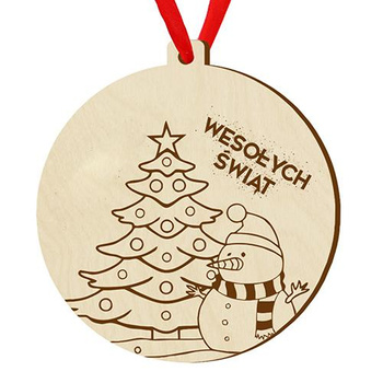 Wooden bauble for the Christmas tree