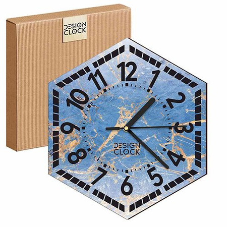  WOODEN WALL CLOCK SEA HEXAGON 