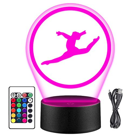 LAMPKA NOCNA LED LEKKOATLETYKA 3D + PILOT