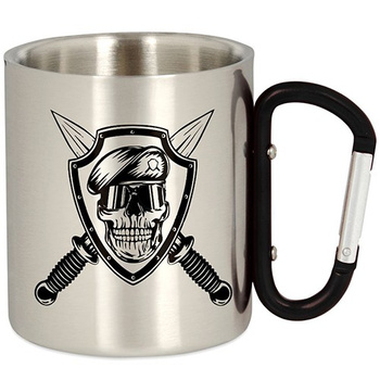 METAL TOURIST MUG WITH CARABINER