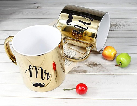 MR gold mirror mug