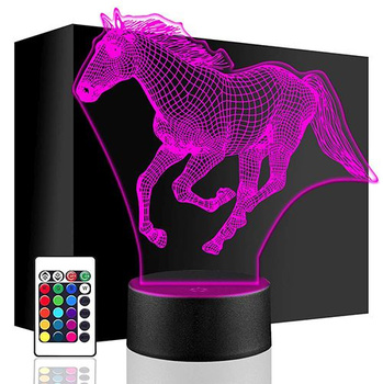 HORSE NIGHT LAMP HORSE RIDING 3D LED + REMOTE CONTROL