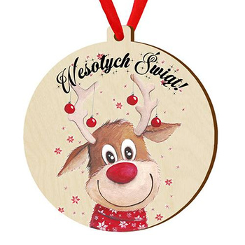 Wooden bauble for the Christmas tree