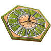  WOODEN WALL CLOCK NATURE HEXAGON 