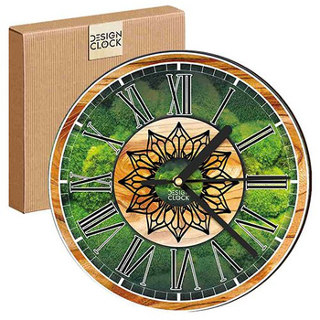 WALL CLOCK WOODEN NATURE GRASS