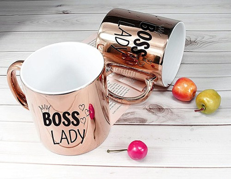 Kubek różowy lustrzany BOSS LADY