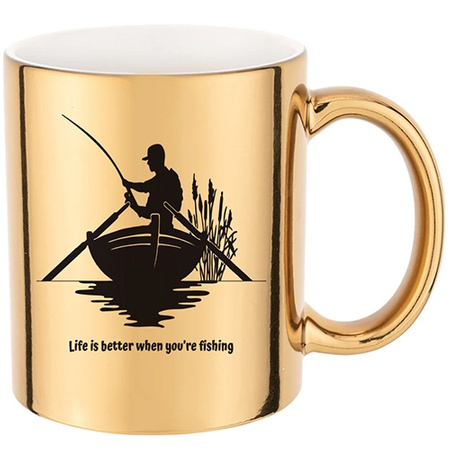 FISHING gold mirror mug