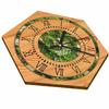  WOODEN WALL CLOCK NATURE HEXAGON 