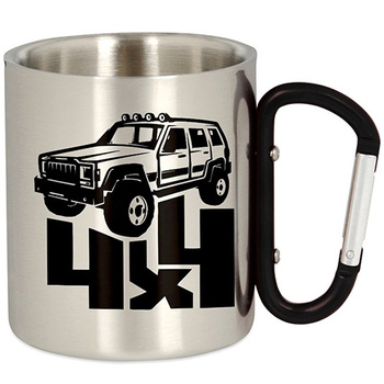 METALOWY KUBEK TURYSTYCZNY OFFROAD Z KARABIŃCZYKIEM