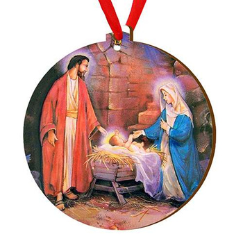 Wooden bauble for the Christmas tree