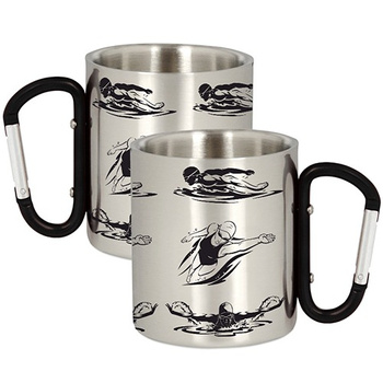 METAL MUG FOR A SWIMMER SWIMMING