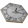  WOODEN WALL CLOCK CONCRETE HEXAGON 