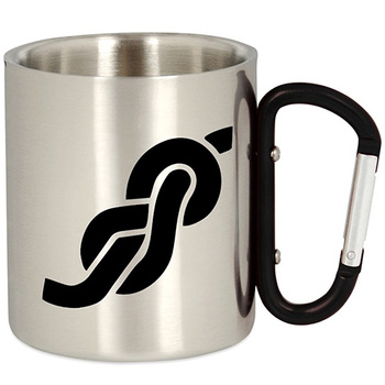 METAL TOURIST MUG WITH CARABINER