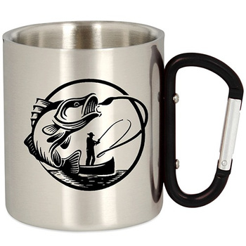 METAL TOURIST FISHING MUG WITH CARABINER