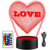 LAMPKA NOCNA LED SERCE LOVE 3D + PILOT