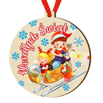 Wooden bauble for the Christmas tree