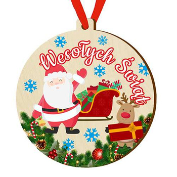 Wooden bauble for the Christmas tree