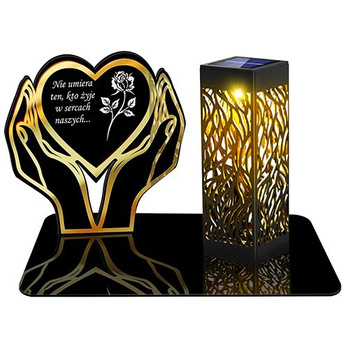 SOLAR LED CANDLE OPENWORK LAMP BASE STATUETTE FOR CEMETERY GRAVE LARGE HEART