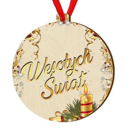Wooden bauble for the Christmas tree