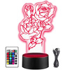 LED NIGHT LAMP ROSE 3D ROSES + REMOTE