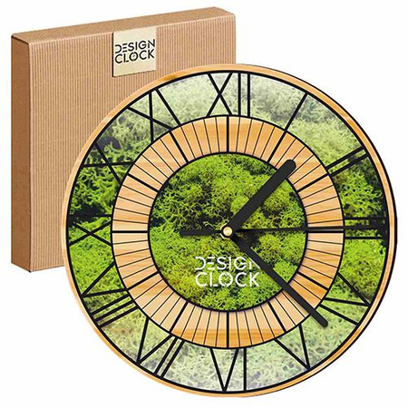 WALL CLOCK WOODEN NATURE GRASS