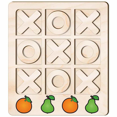 TIC TACK TOE GAME ORANGE AND PEAR