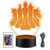 LED NIGHT LAMP CHESS GAME TOURNAMENT 3D + REMOTE