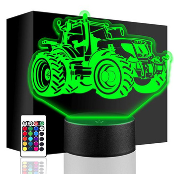 LAMPKA NOCNA LED TRAKTOR CIĄGNIK 3D + PILOT