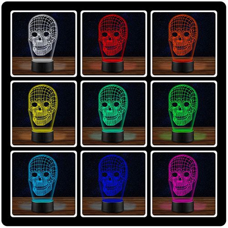 LED NIGHT LAMP SKULL SKULL + REMOTE