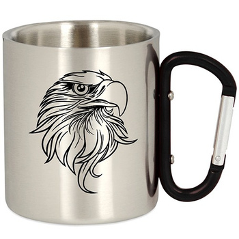 METAL TOURIST MUG WITH CARABINER