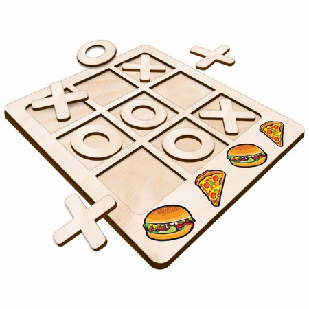 TIC TACK TOE GAME PIZZA AND HAMBURGER