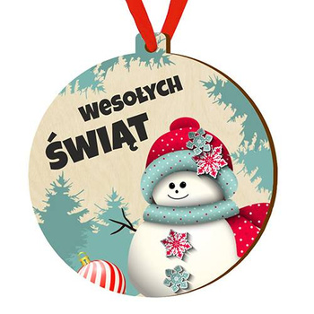 Wooden bauble for the Christmas tree