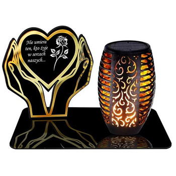SOLAR LED CANDLE STATUE BASE FOR CEMETERY GRAVE LARGE HEART