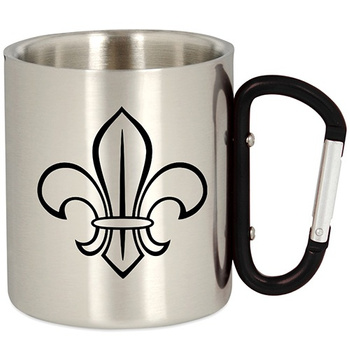 METAL TOURIST MUG WITH CARABINER