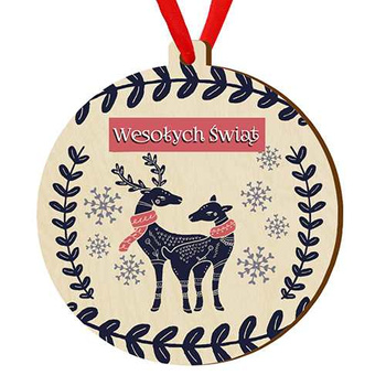 Wooden bauble for the Christmas tree