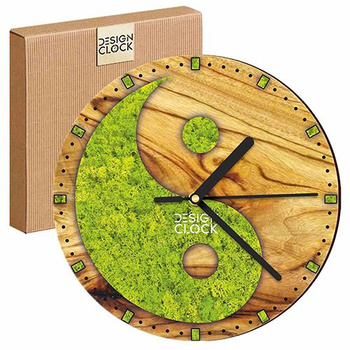 WALL CLOCK WOODEN NATURE GRASS