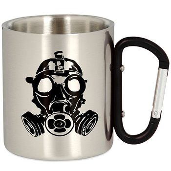 METAL TOURIST MUG WITH CARABINER