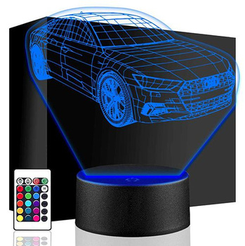 LED NIGHT LAMP AUDI CAR AUTO 3D + REMOTE