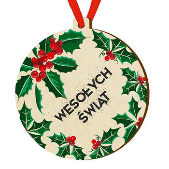 Wooden bauble for the Christmas tree