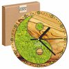 WALL CLOCK WOODEN NATURE GRASS