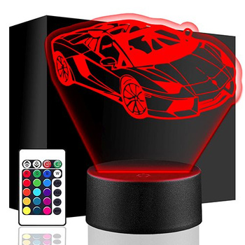 LED NIGHT LAMP LAMBORGHINI 3D CAR + REMOTE