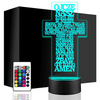  LED NIGHT LAMP OUR FATHER CROSS 3D + REMOTE