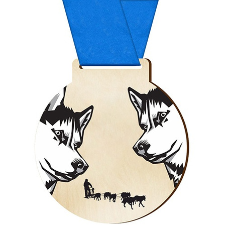 Sports medal dog sled racing