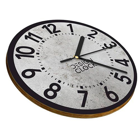  WALL CLOCK, WOODEN, LOFT, CONCRETE