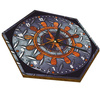  WOODEN WALL CLOCK IRON HEXAGON 
